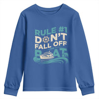 Funny Cruise Ship Youth Sweatshirt Rule Number One Do Not Fall Off The Boat - Wonder Print Shop