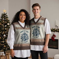 Funny Sailing Cruising V-Neck Knit Sweater Vest Drop It Like Its Yacht - Wonder Print Shop