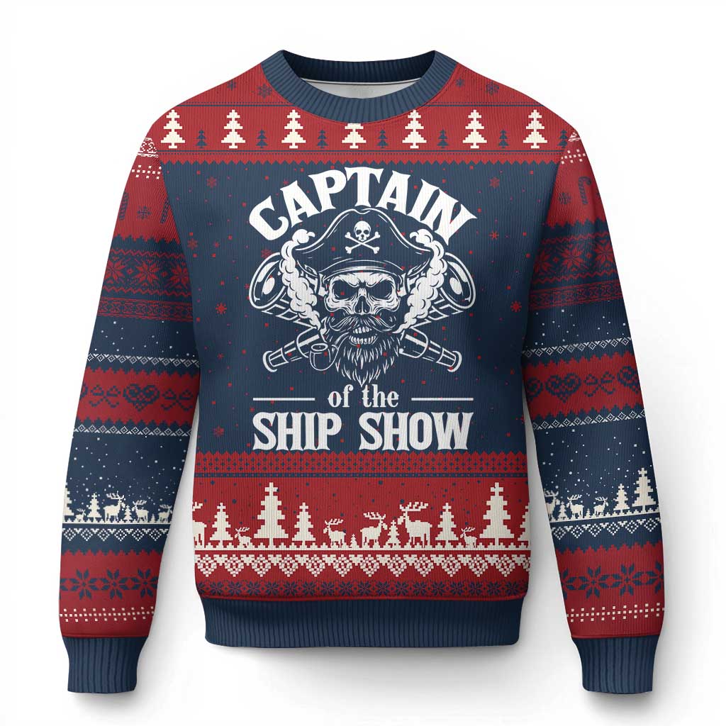 Funny Boat Captain Pun Ugly Christmas Sweater Captain Of The Ship Show - Wonder Print Shop