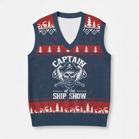 Funny Boat Captain Pun V-Neck Knit Sweater Vest Captain Of The Ship Show - Wonder Print Shop