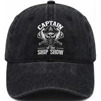Funny Boat Captain Pun Washed Cotton Baseball Cap Captain Of The Ship Show