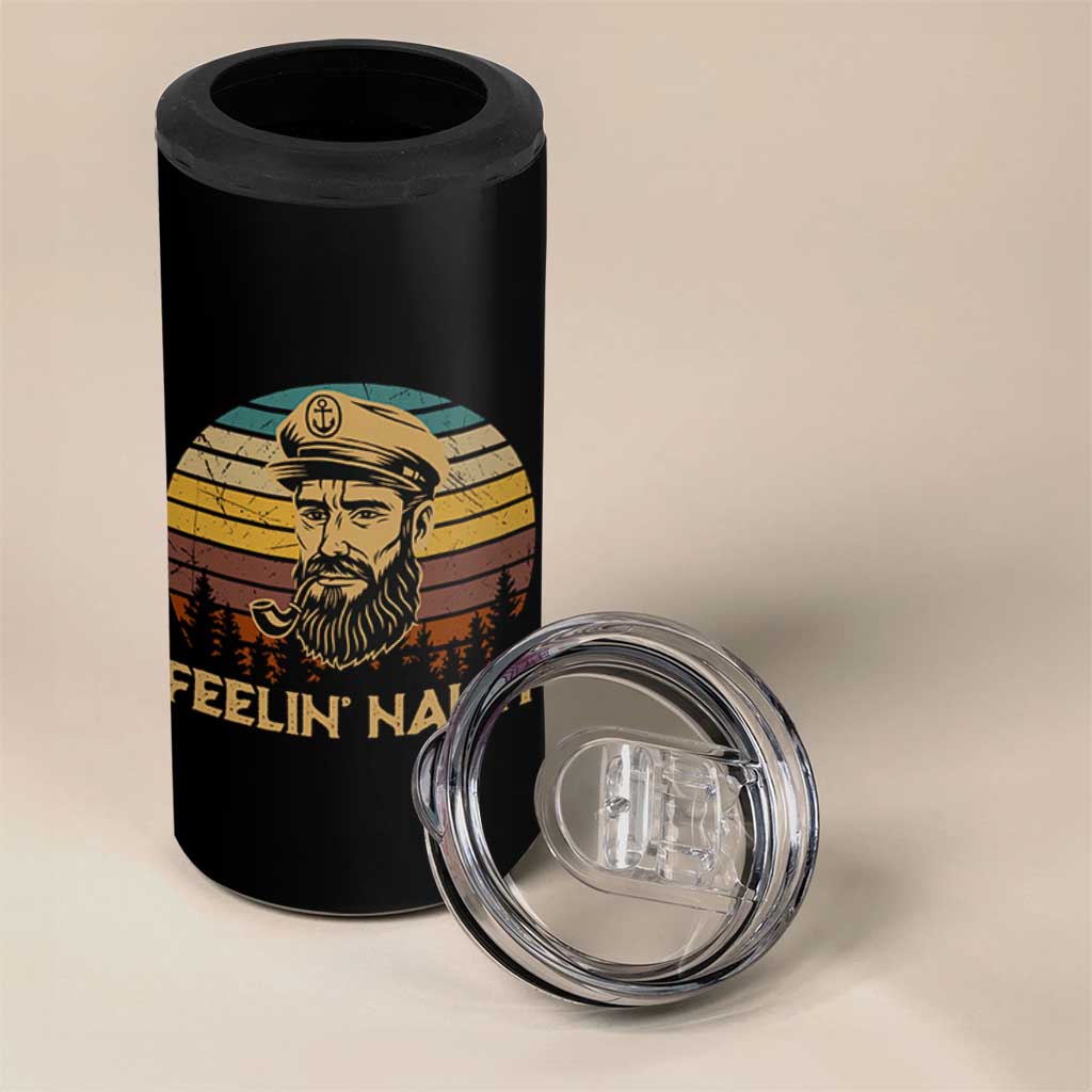 Funny Sailing Boating 4 in 1 Can Cooler Tumbler Feelin Nauti - Wonder Print Shop