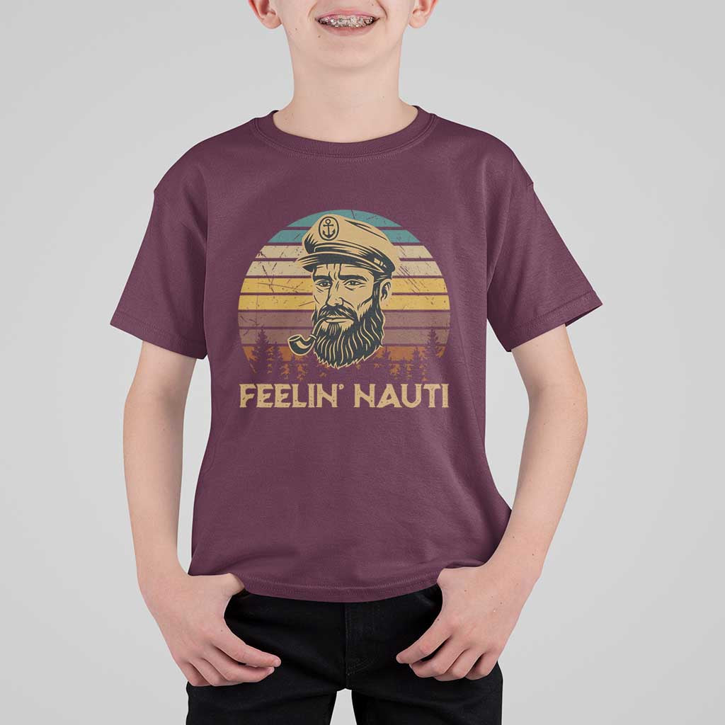 Funny Sailing Boating T Shirt For Kid Feelin Nauti - Wonder Print Shop
