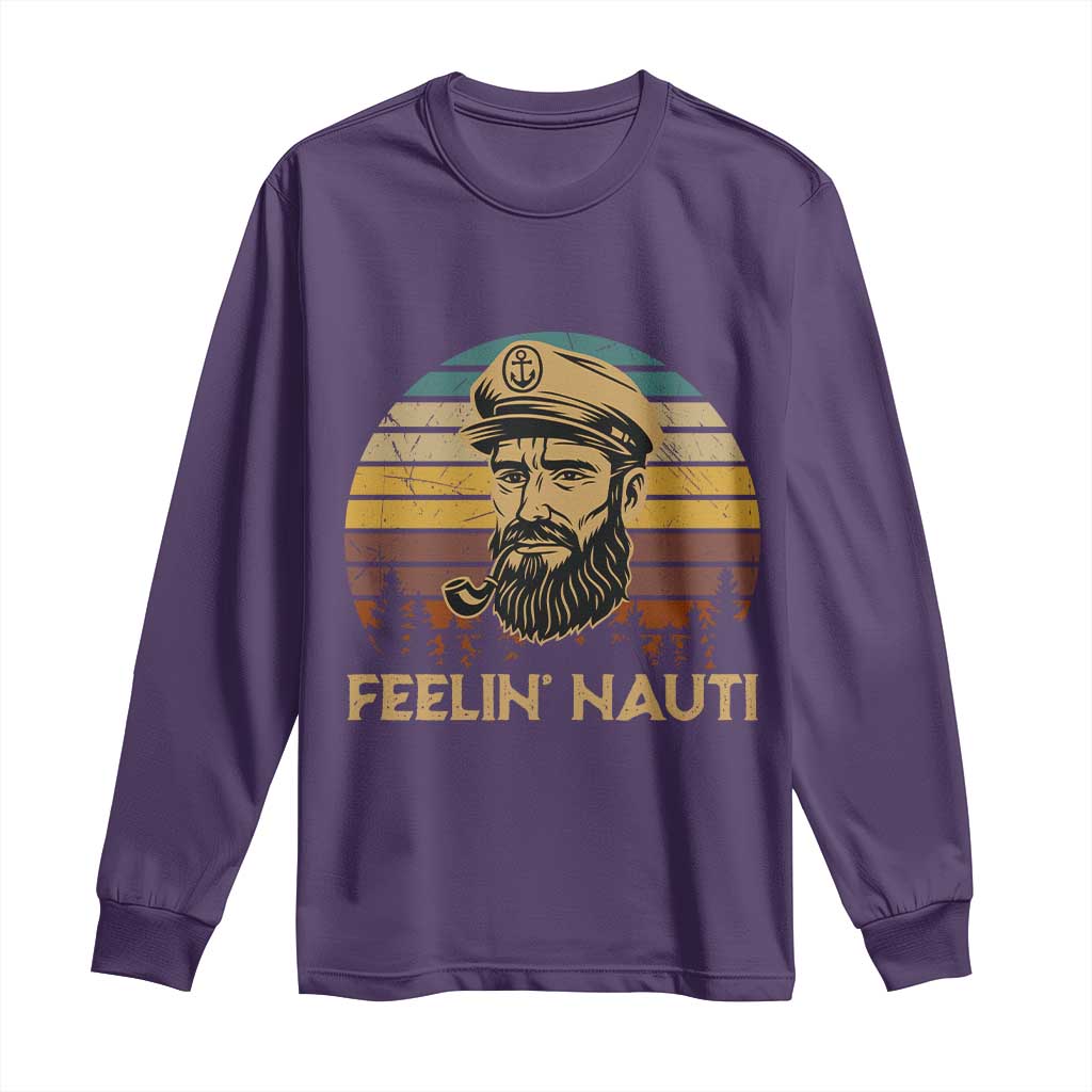 Funny Sailing Boating Long Sleeve Shirt Feelin Nauti - Wonder Print Shop