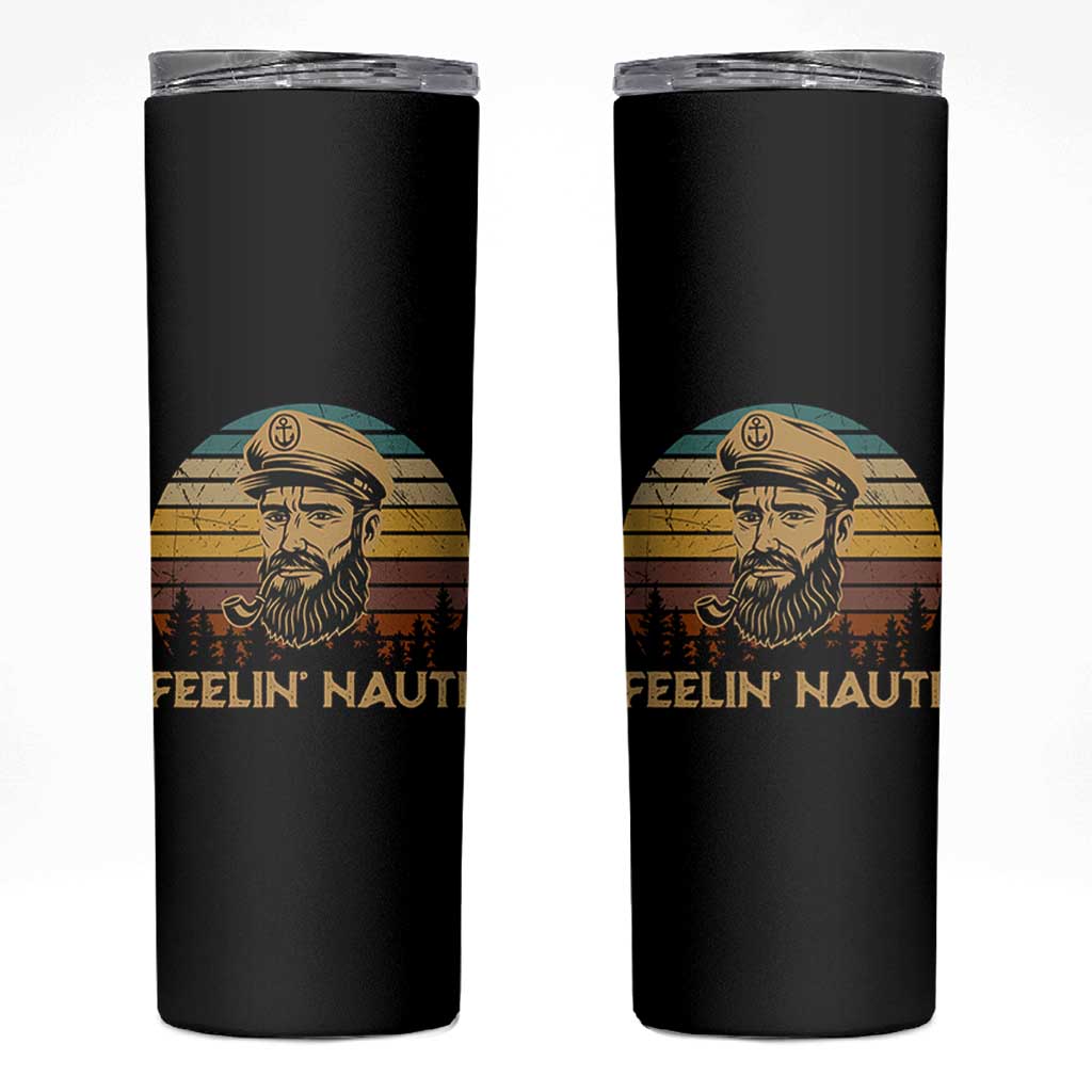 Funny Sailing Boating Skinny Tumbler Feelin Nauti - Wonder Print Shop