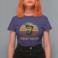 Funny Sailing Boating T Shirt For Women Feelin Nauti - Wonder Print Shop