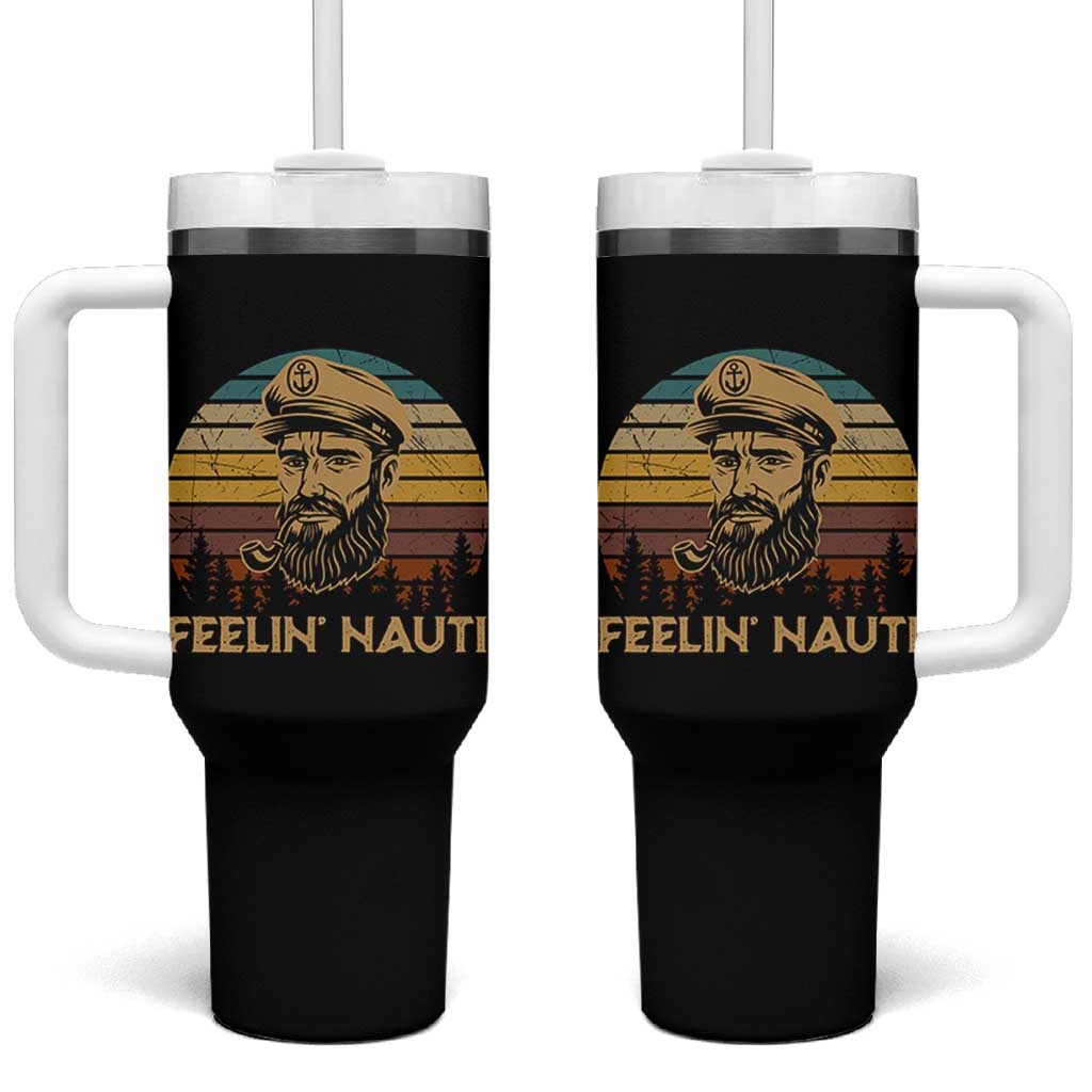 Funny Sailing Boating Tumbler With Handle Feelin Nauti - Wonder Print Shop