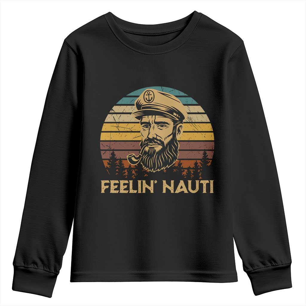 Funny Sailing Boating Youth Sweatshirt Feelin Nauti - Wonder Print Shop