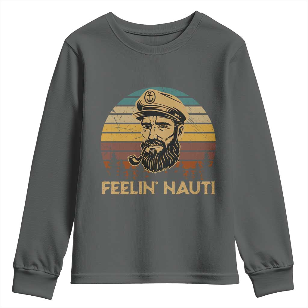 Funny Sailing Boating Youth Sweatshirt Feelin Nauti - Wonder Print Shop