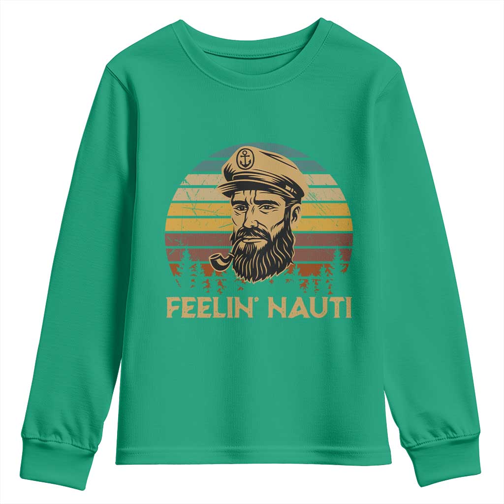 Funny Sailing Boating Youth Sweatshirt Feelin Nauti - Wonder Print Shop