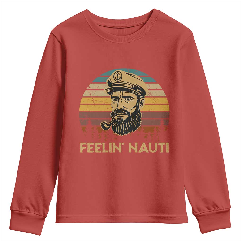Funny Sailing Boating Youth Sweatshirt Feelin Nauti - Wonder Print Shop