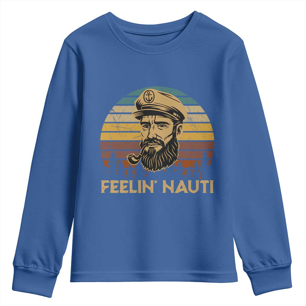Funny Sailing Boating Youth Sweatshirt Feelin Nauti - Wonder Print Shop