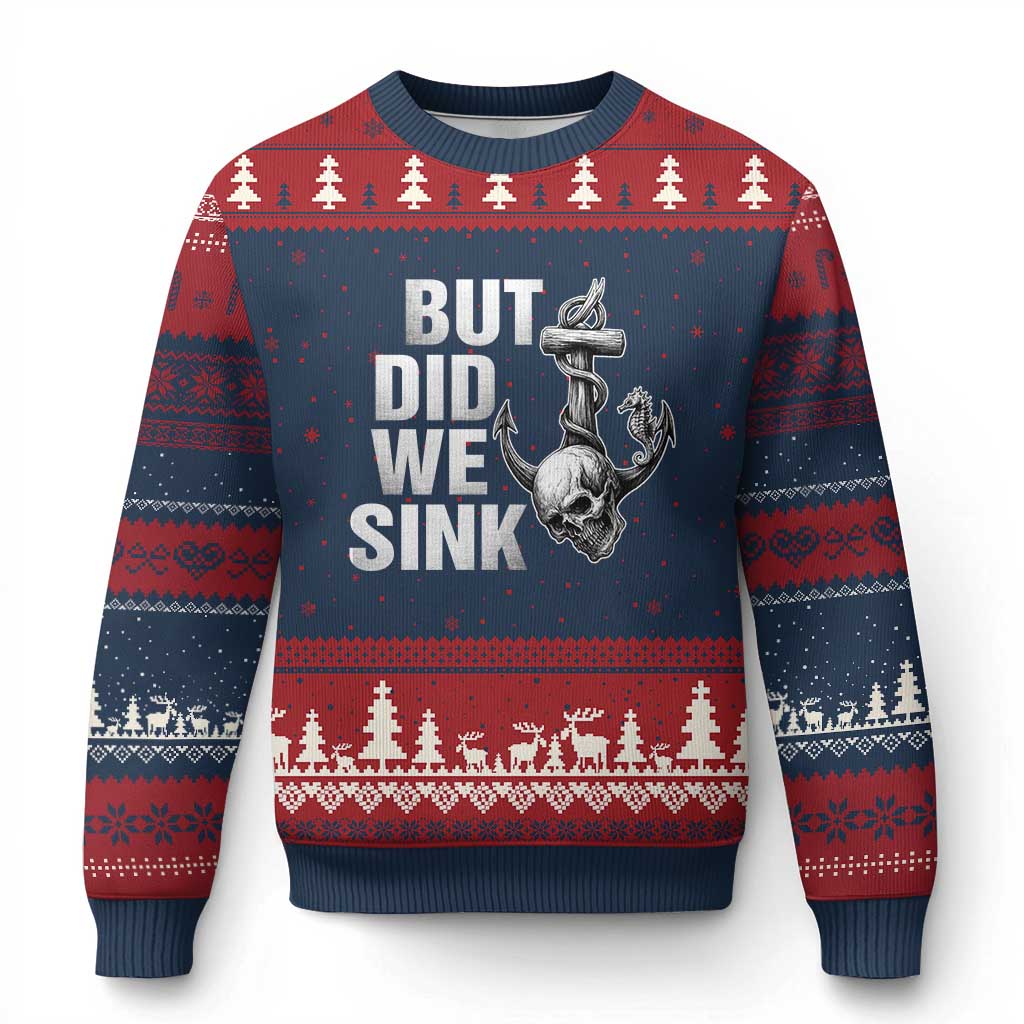 Funny Boating Ugly Christmas Sweater But Did We Sink - Wonder Print Shop
