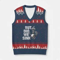 Funny Boating V-Neck Knit Sweater Vest But Did We Sink - Wonder Print Shop