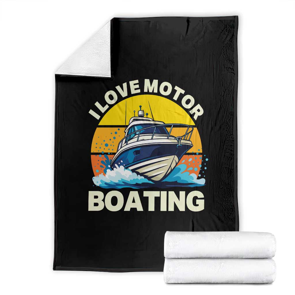 Funny Boater Throw Blanket I Love Motorboating - Wonder Print Shop