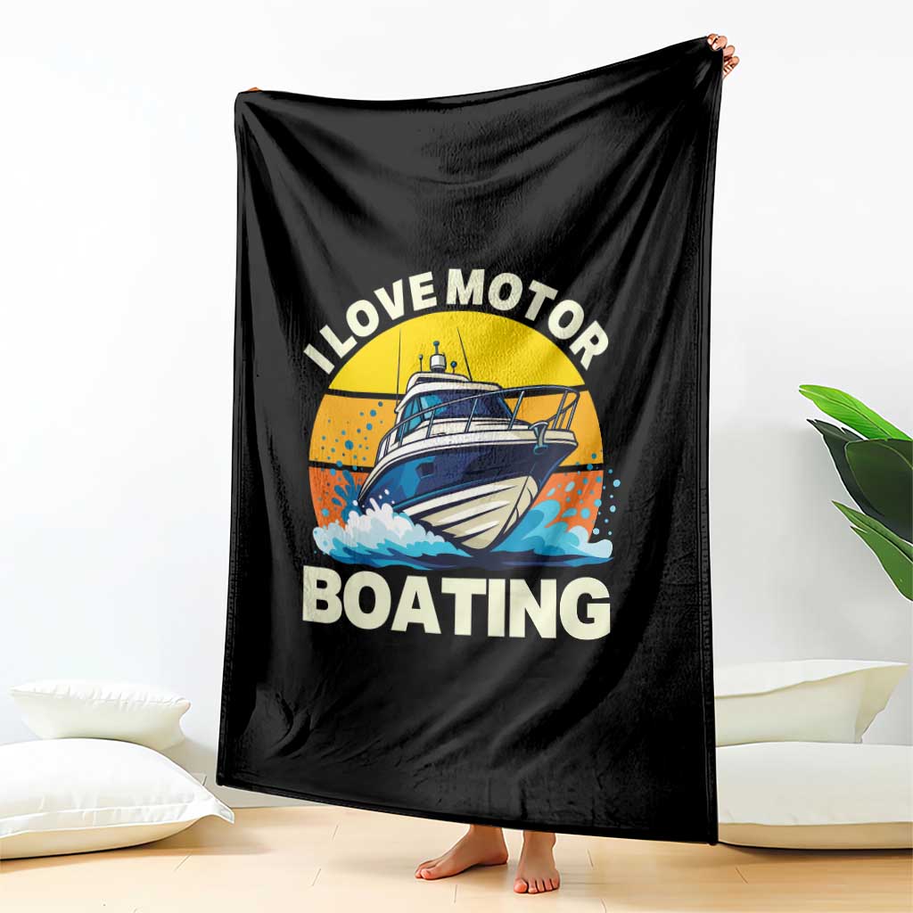 Funny Boater Throw Blanket I Love Motorboating - Wonder Print Shop