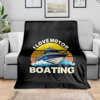 Funny Boater Throw Blanket I Love Motorboating - Wonder Print Shop