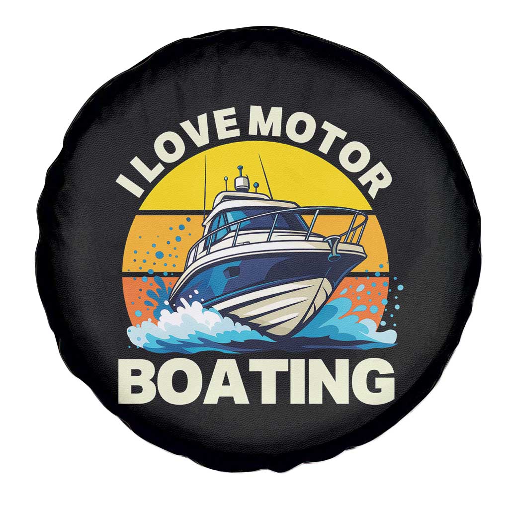 Funny Boater Spare Tire Cover I Love Motorboating - Wonder Print Shop