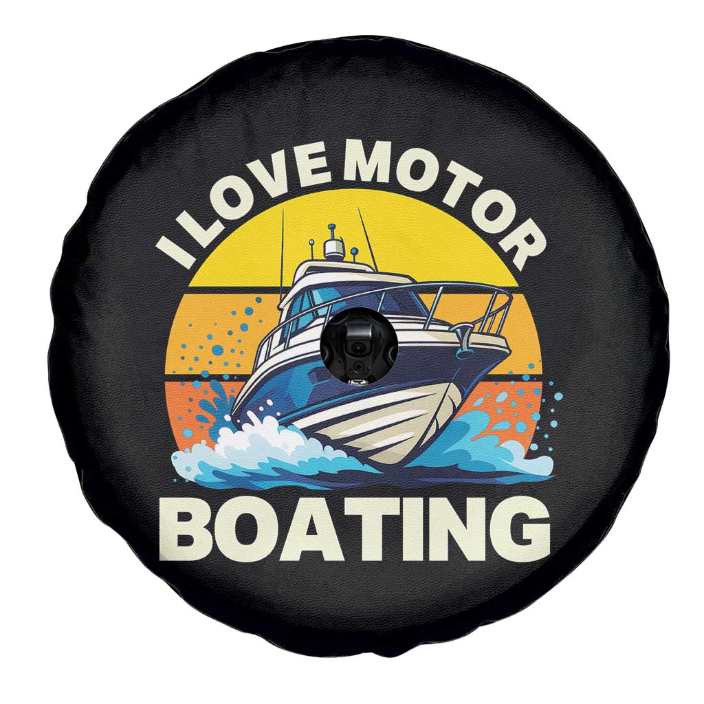 Funny Boater Spare Tire Cover I Love Motorboating - Wonder Print Shop