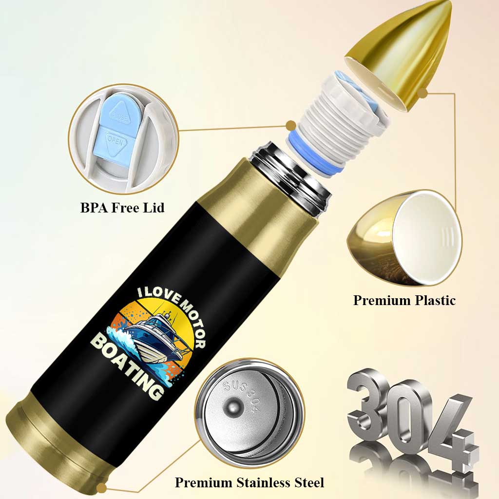 Funny Boater Bullet Tumbler I Love Motorboating - Wonder Print Shop