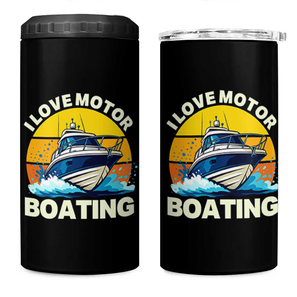 Funny Boater 4 in 1 Can Cooler Tumbler I Love Motorboating - Wonder Print Shop