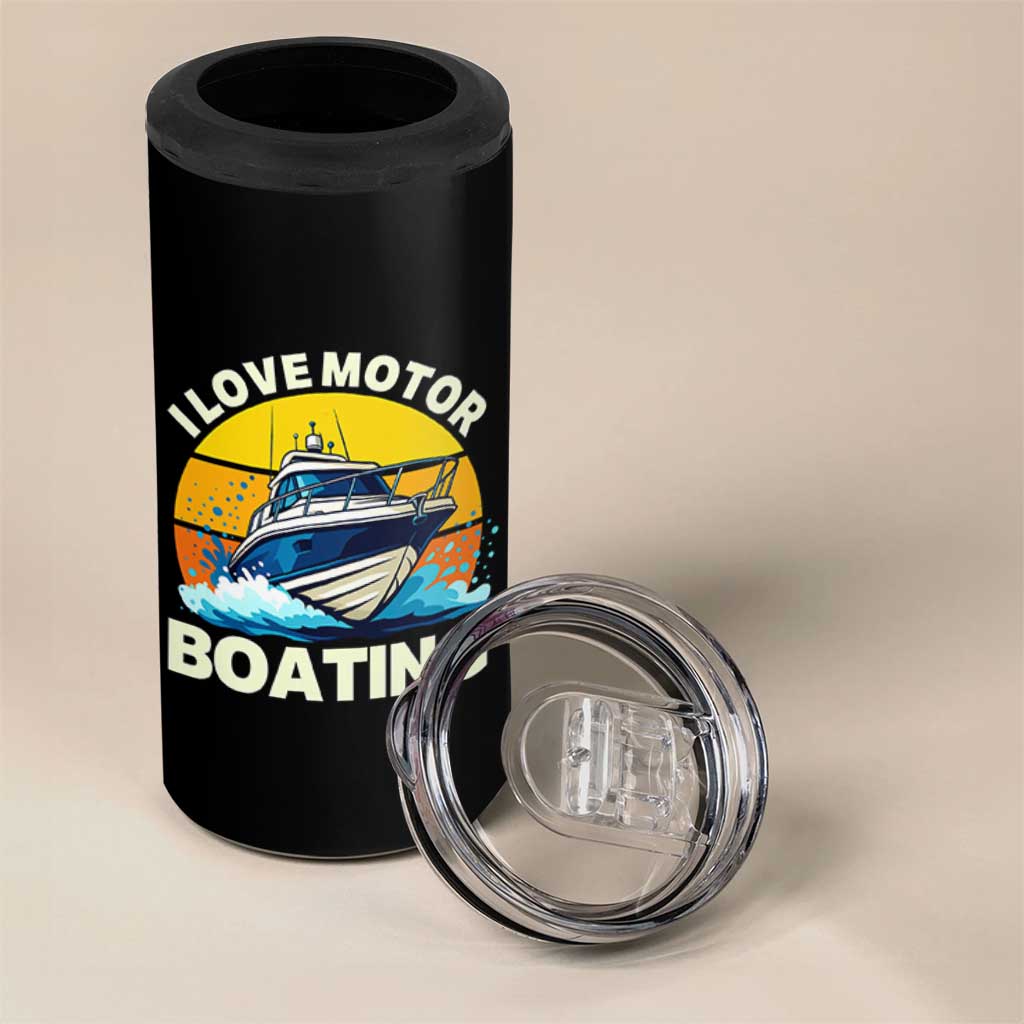 Funny Boater 4 in 1 Can Cooler Tumbler I Love Motorboating - Wonder Print Shop