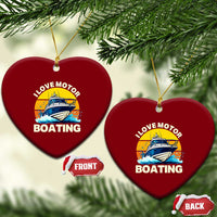 Funny Boater Ceramic Ornament I Love Motorboating - Wonder Print Shop