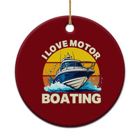 Funny Boater Ceramic Ornament I Love Motorboating - Wonder Print Shop