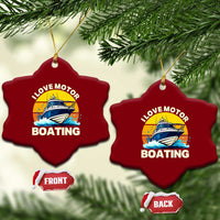 Funny Boater Ceramic Ornament I Love Motorboating - Wonder Print Shop