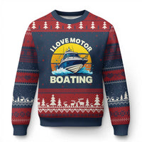 Funny Boater Ugly Christmas Sweater I Love Motorboating - Wonder Print Shop