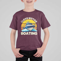 Funny Boater T Shirt For Kid I Love Motorboating - Wonder Print Shop