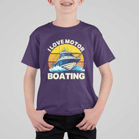 Funny Boater T Shirt For Kid I Love Motorboating - Wonder Print Shop