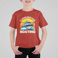 Funny Boater T Shirt For Kid I Love Motorboating - Wonder Print Shop
