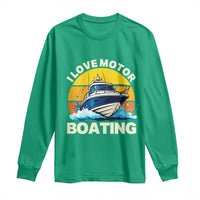 Funny Boater Long Sleeve Shirt I Love Motorboating - Wonder Print Shop