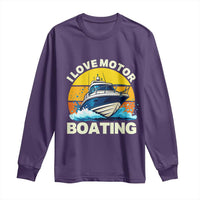 Funny Boater Long Sleeve Shirt I Love Motorboating - Wonder Print Shop