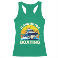 Funny Boater Racerback Tank Top I Love Motorboating - Wonder Print Shop