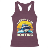 Funny Boater Racerback Tank Top I Love Motorboating - Wonder Print Shop