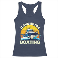 Funny Boater Racerback Tank Top I Love Motorboating - Wonder Print Shop