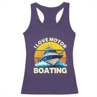 Funny Boater Racerback Tank Top I Love Motorboating - Wonder Print Shop