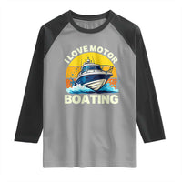 Funny Boater Raglan Shirt I Love Motorboating - Wonder Print Shop