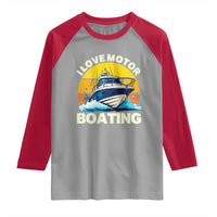 Funny Boater Raglan Shirt I Love Motorboating - Wonder Print Shop