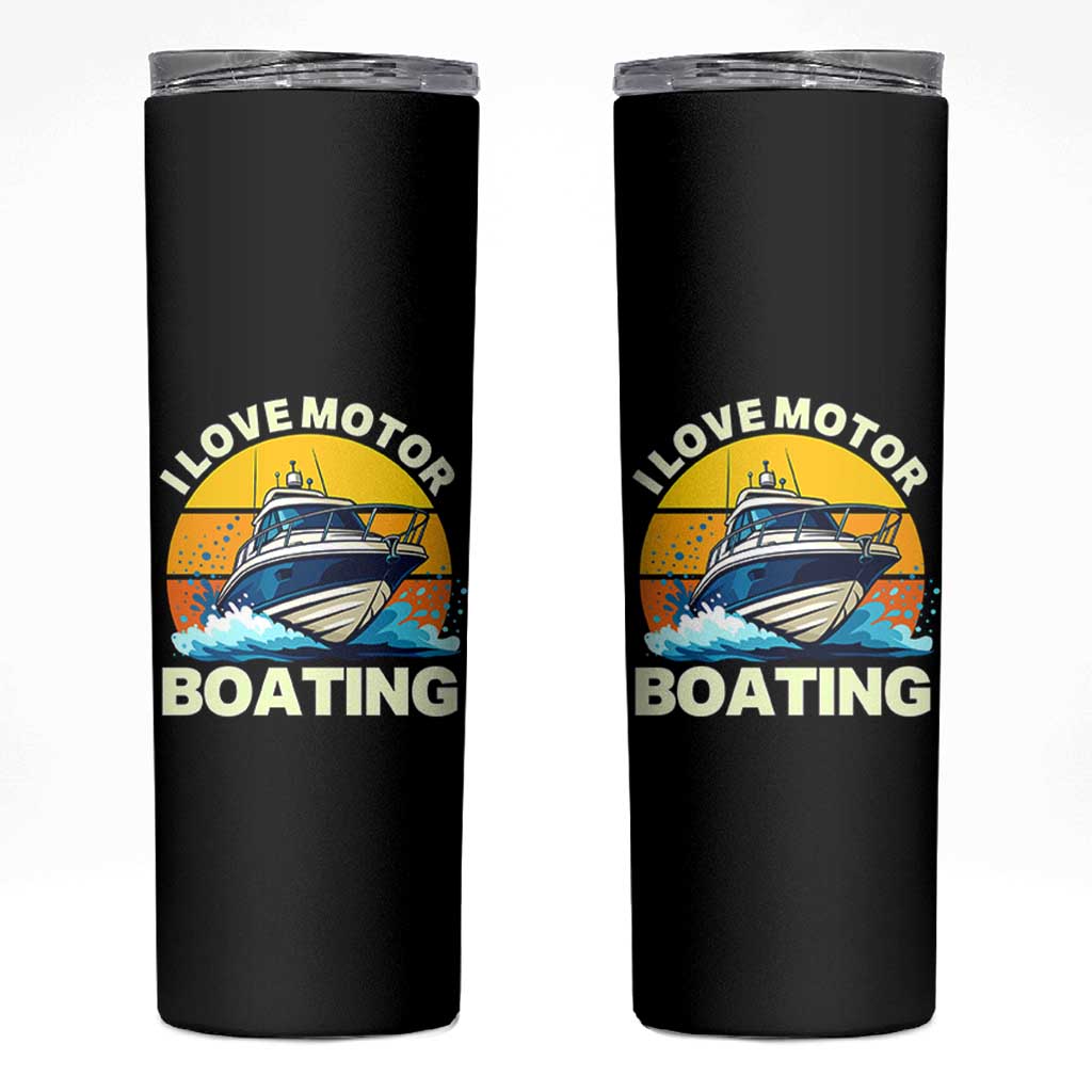 Funny Boater Skinny Tumbler I Love Motorboating - Wonder Print Shop