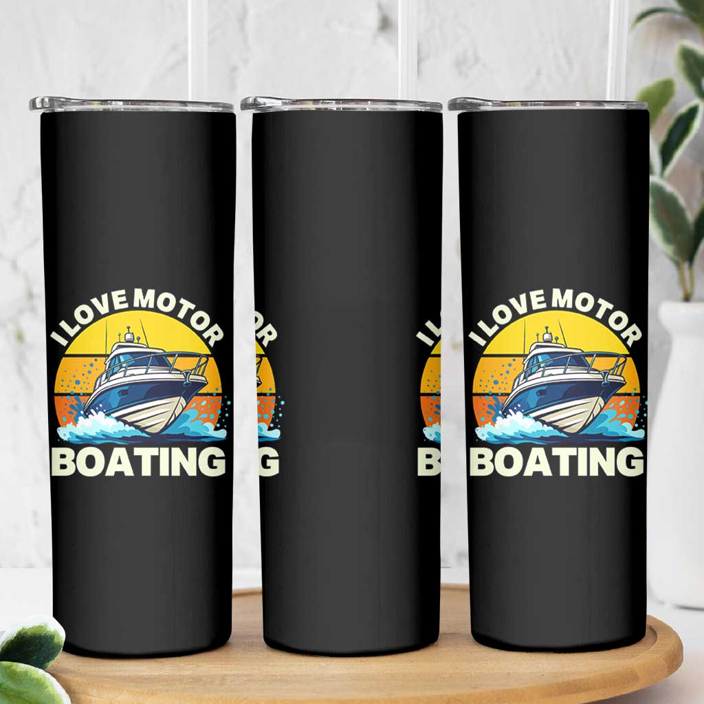 Funny Boater Skinny Tumbler I Love Motorboating - Wonder Print Shop