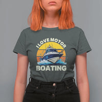 Funny Boater T Shirt For Women I Love Motorboating - Wonder Print Shop