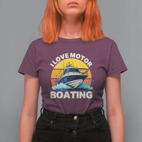 Funny Boater T Shirt For Women I Love Motorboating - Wonder Print Shop