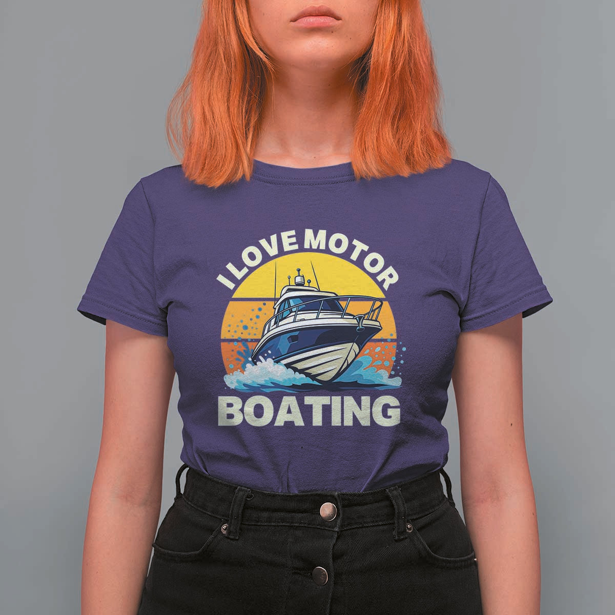 Funny Boater T Shirt For Women I Love Motorboating - Wonder Print Shop