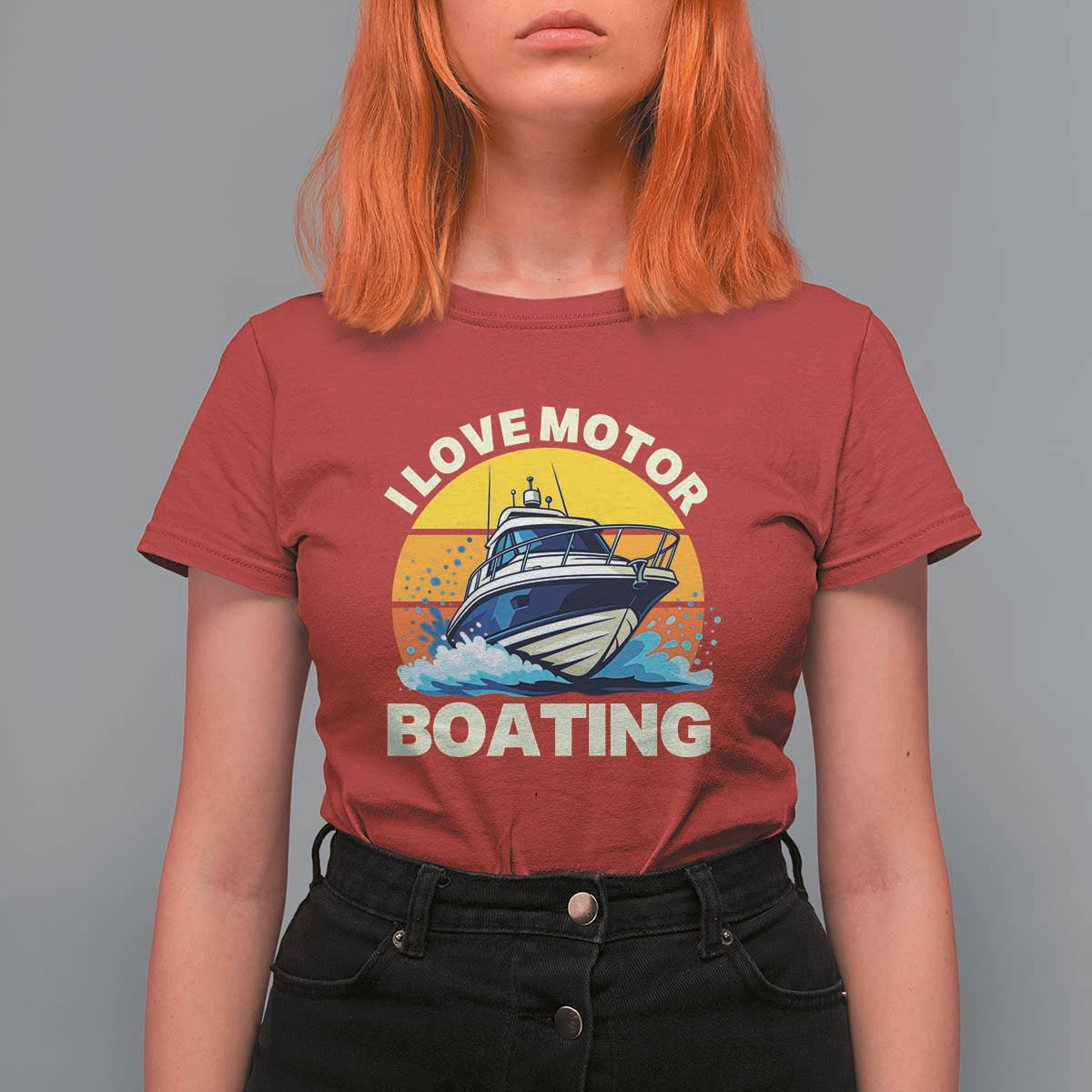 Funny Boater T Shirt For Women I Love Motorboating - Wonder Print Shop