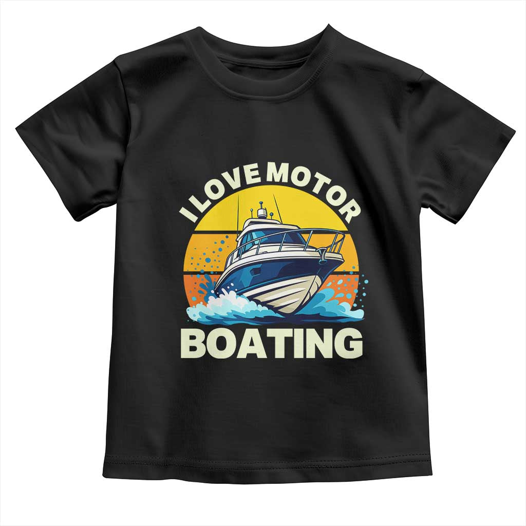 Funny Boater Toddler T Shirt I Love Motorboating - Wonder Print Shop