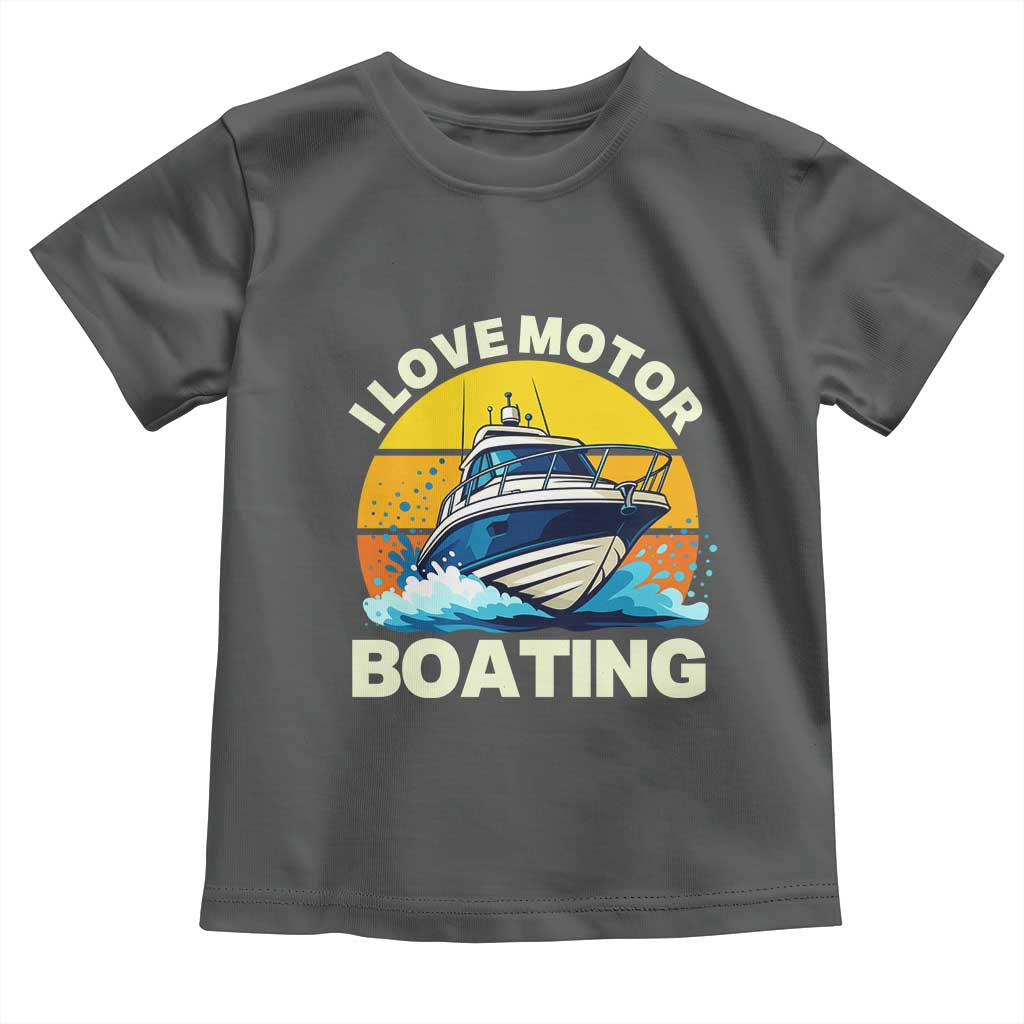 Funny Boater Toddler T Shirt I Love Motorboating - Wonder Print Shop