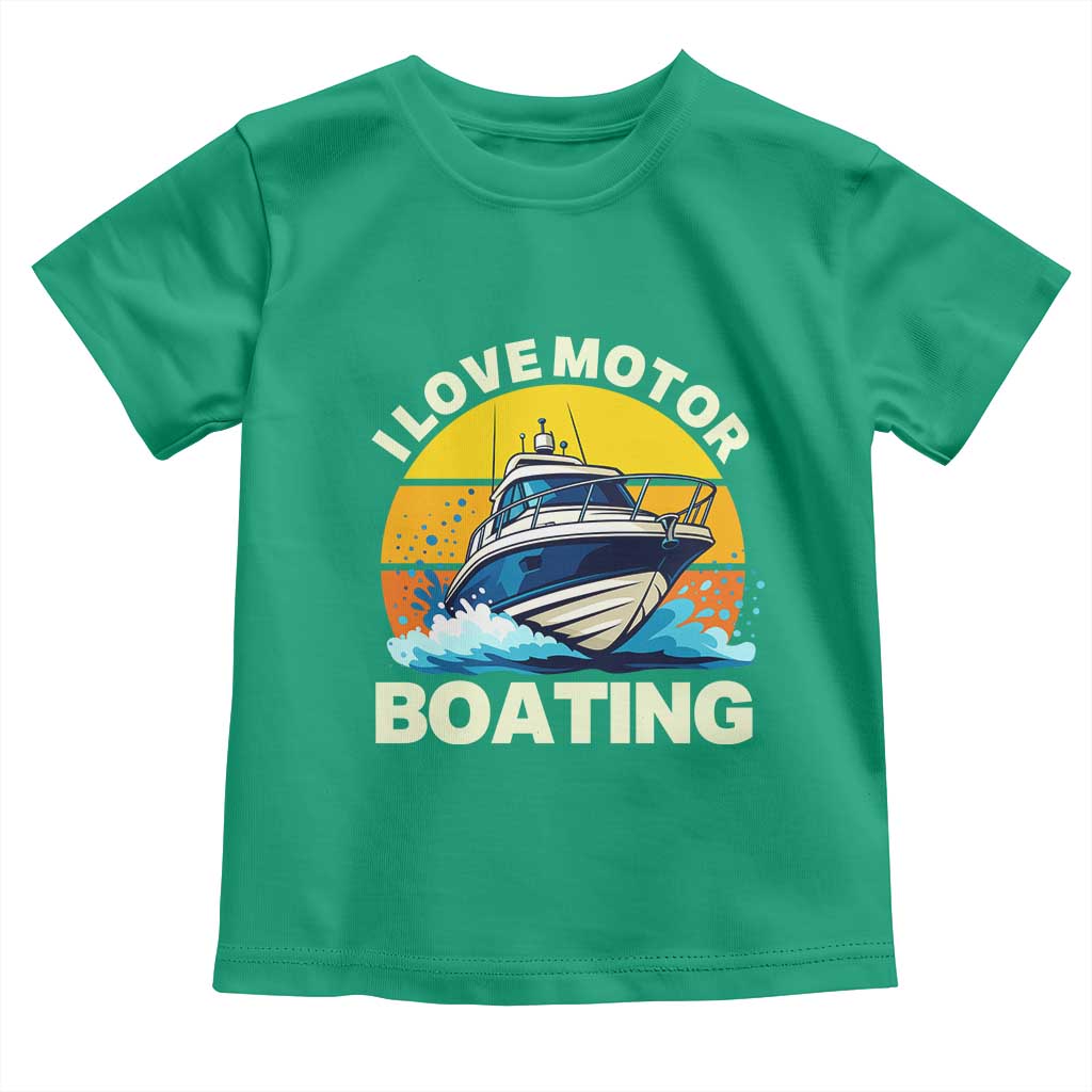 Funny Boater Toddler T Shirt I Love Motorboating - Wonder Print Shop